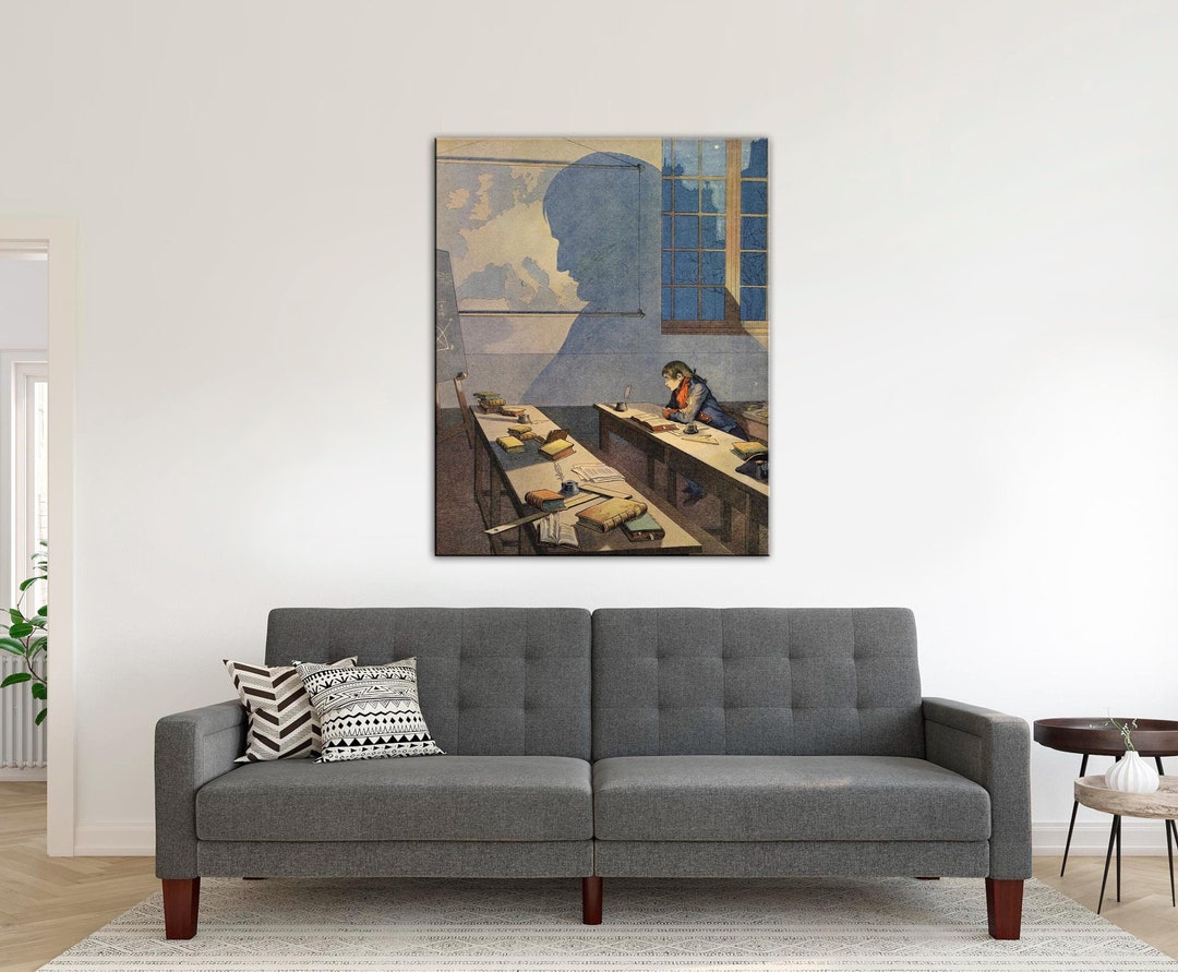 Young Napoleon Bonaparte Studying In Brienne Canvas Print Historical young-napoleon-bonaparte-studying-in-brienne-canvas-print-historical