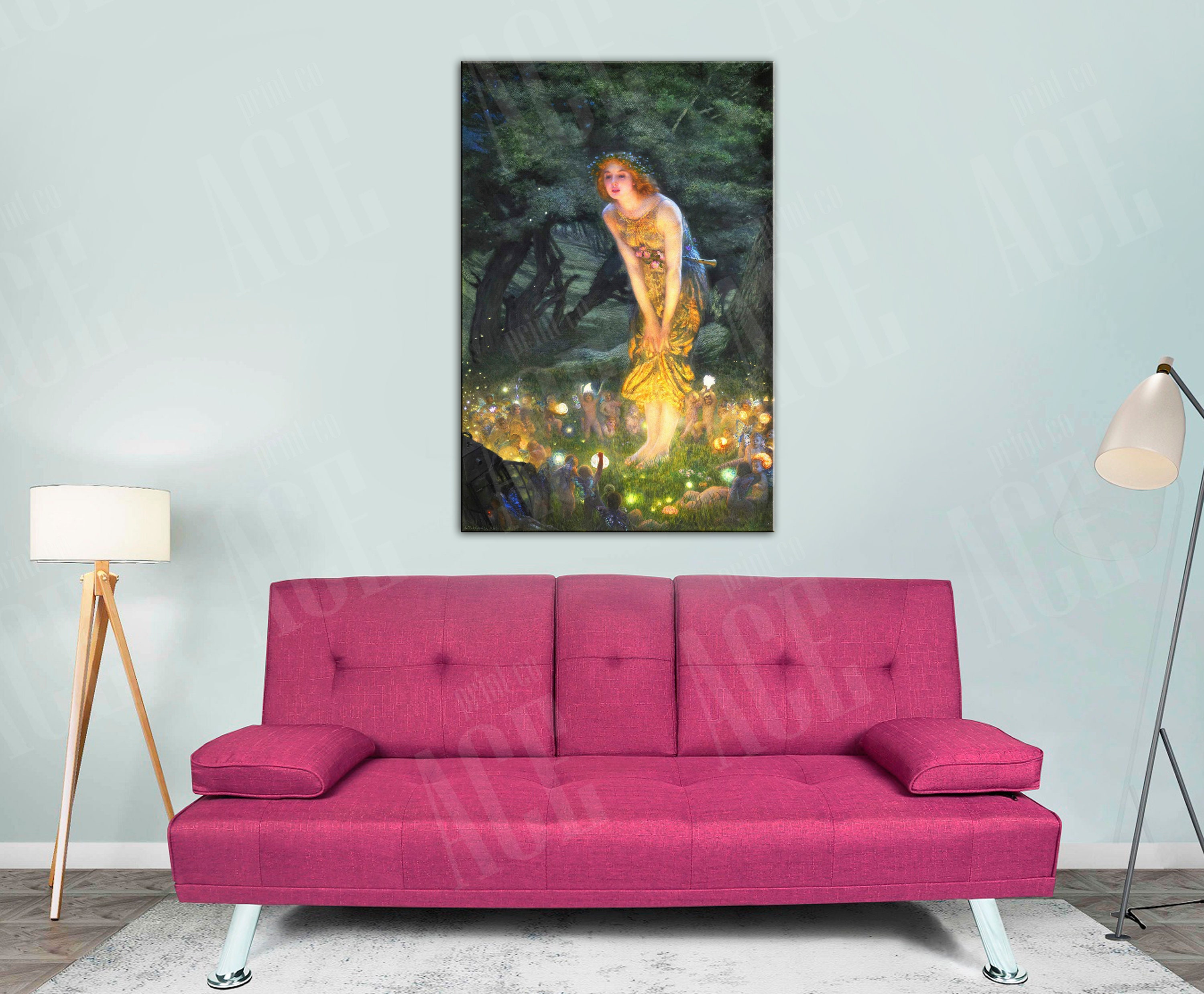 Impresión en lienzo de Edward Robert Hughes, reproducción de Midsummer Eve  - Etsy México, image size:3000x2476