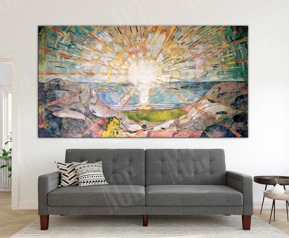 エドヴァルド・ムンク「太陽」キャンバスプリント：モダンな壁アート