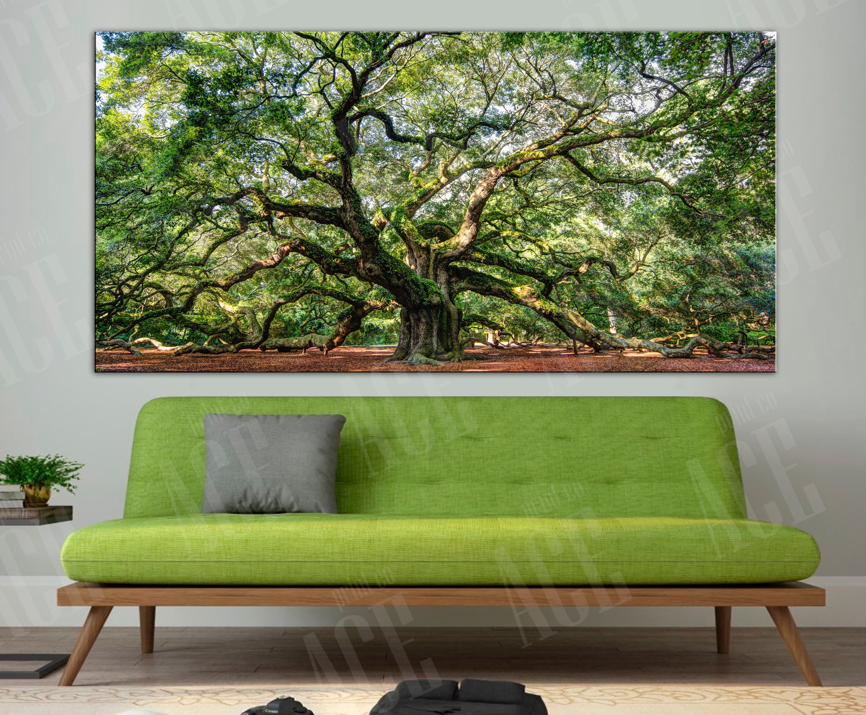 Tree Wall Art Abstract Tree Print Colorful Tree Decor Etsy