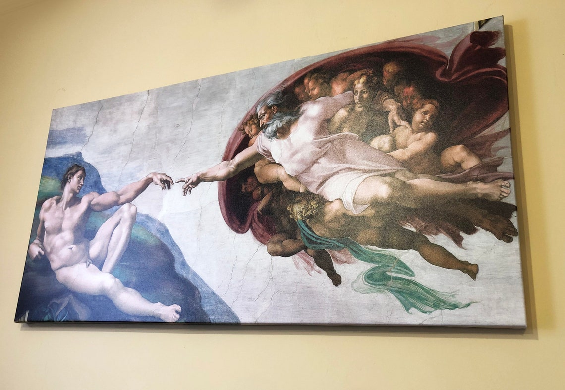 La création dAdam par MichelAnge Reproduction Print Etsy