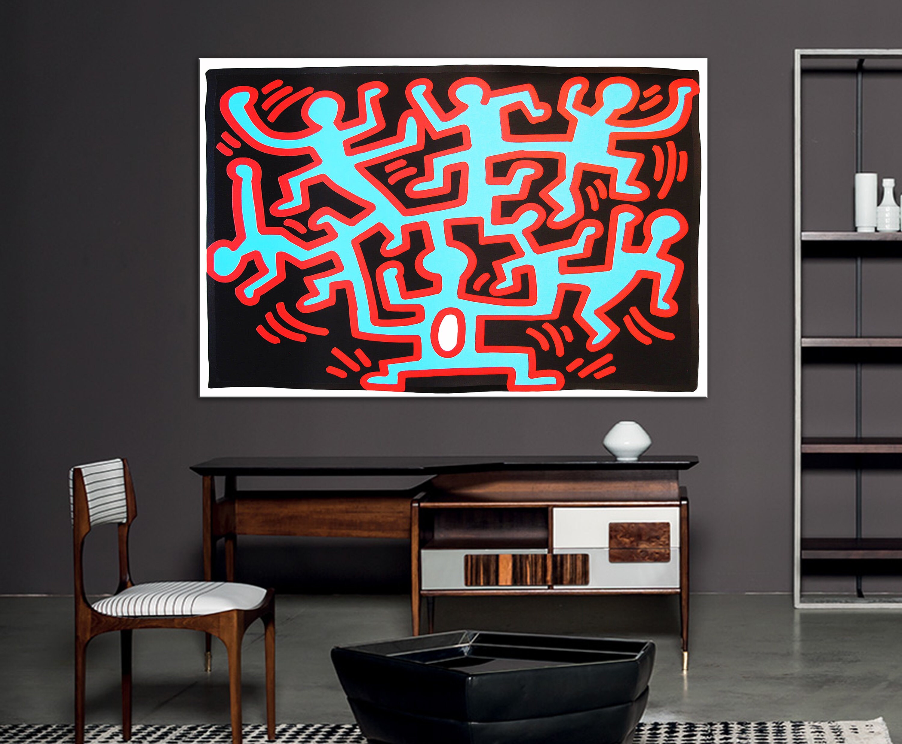 Keith Haring Canvas Haring Wall Art Keith Haring Pop art Etsy