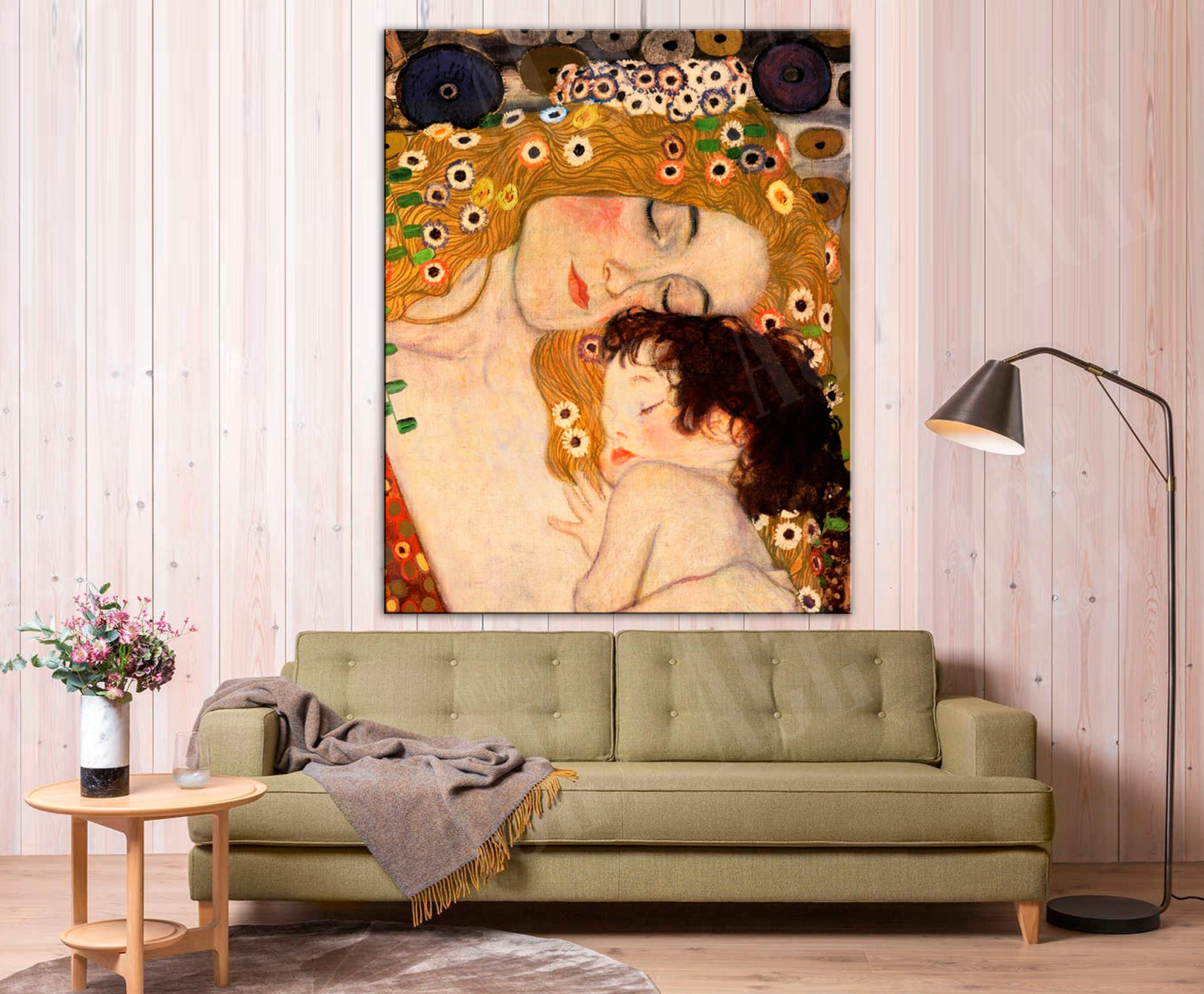 The Mother and Child Canvas Gustav Klimt Reproduction Print | Etsy