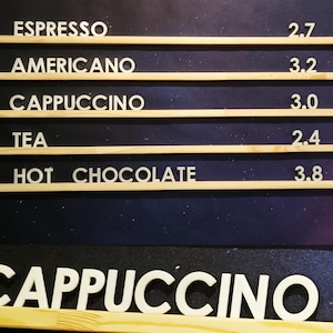Quadro de cardápio em cafeterias, bares, padarias, arte de parede com letras de acrílico branco, decoração para porta-cardápio, quadro de mensagens, letras de lista de preços