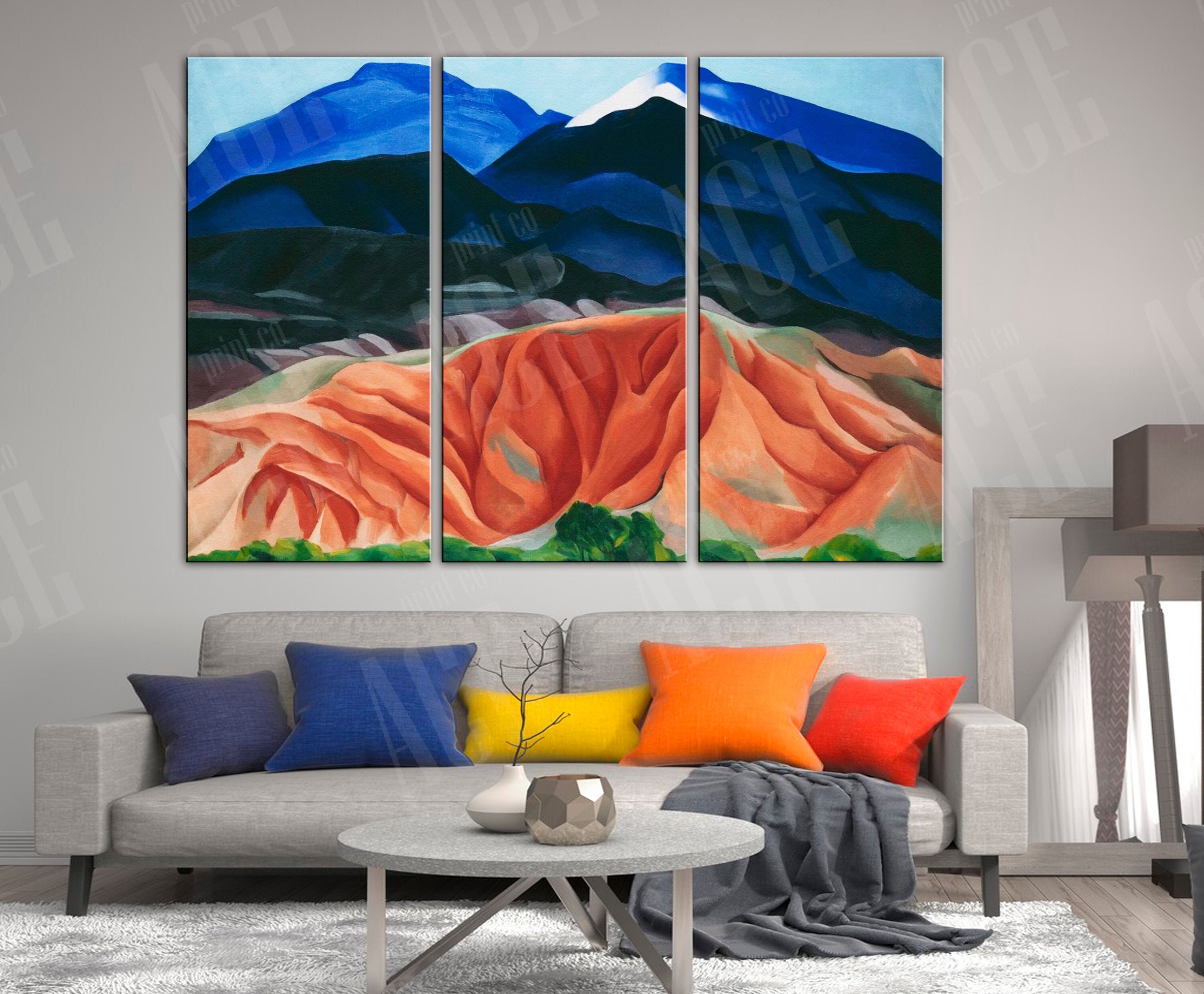 Mountain Print Mountain Canvas Abstract painting Wall Art Etsy
