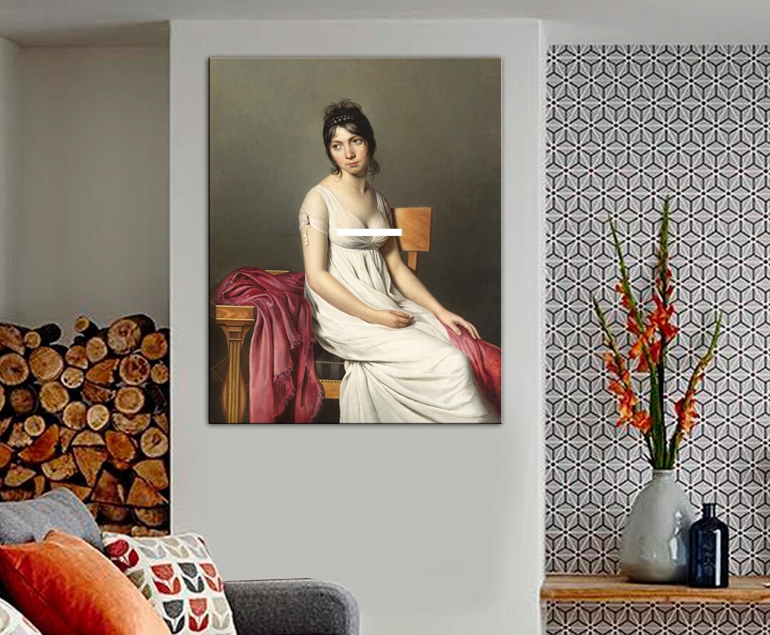 Jacques Louis David Canvas Print: Young Woman in White Portrait ...