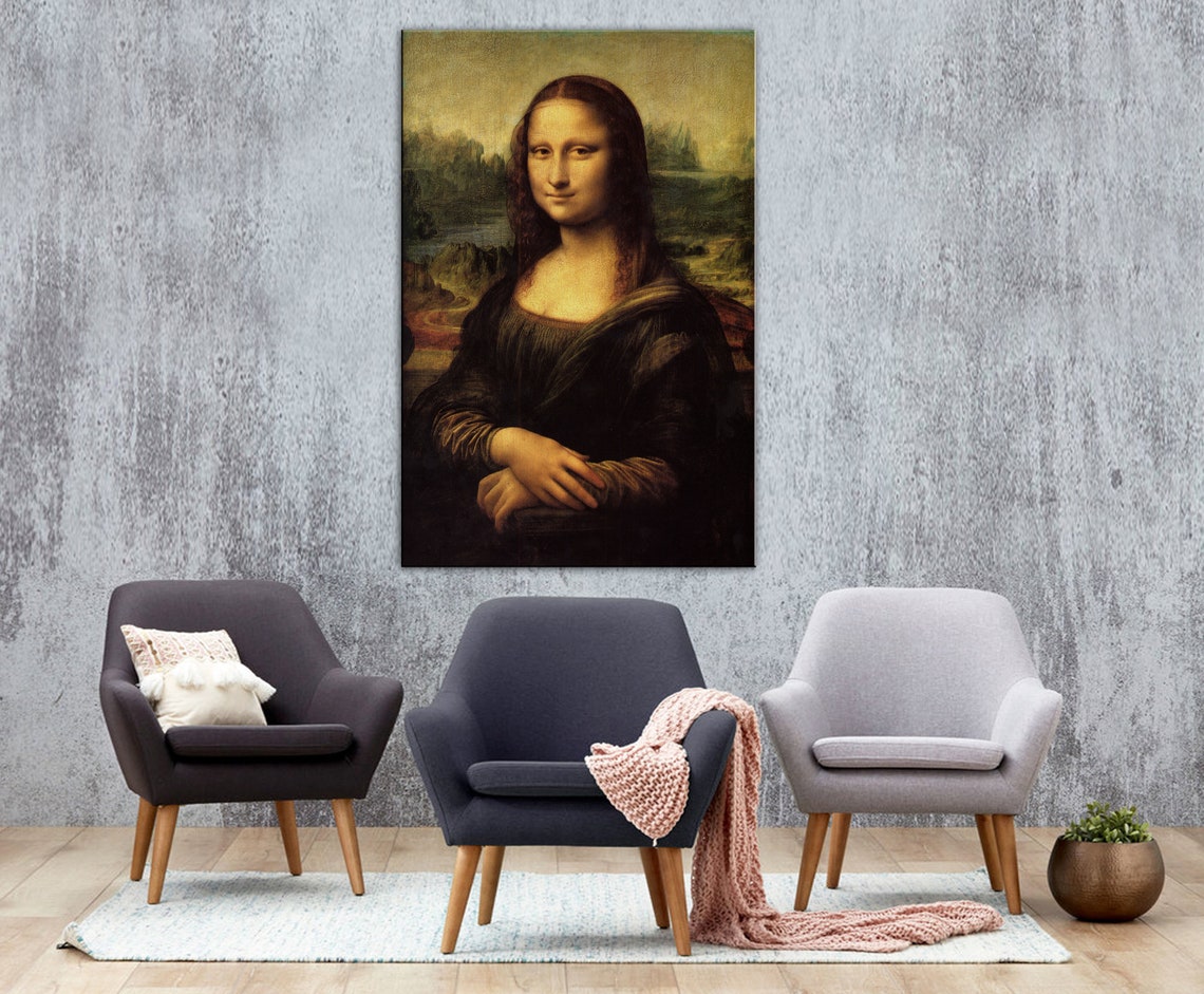 The Mona Lisa Reproduction Canvas Mona Lisa Wall Art | Etsy