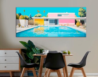 Swimming Pool Canvas Print: Mid-Century Modern Wall Art