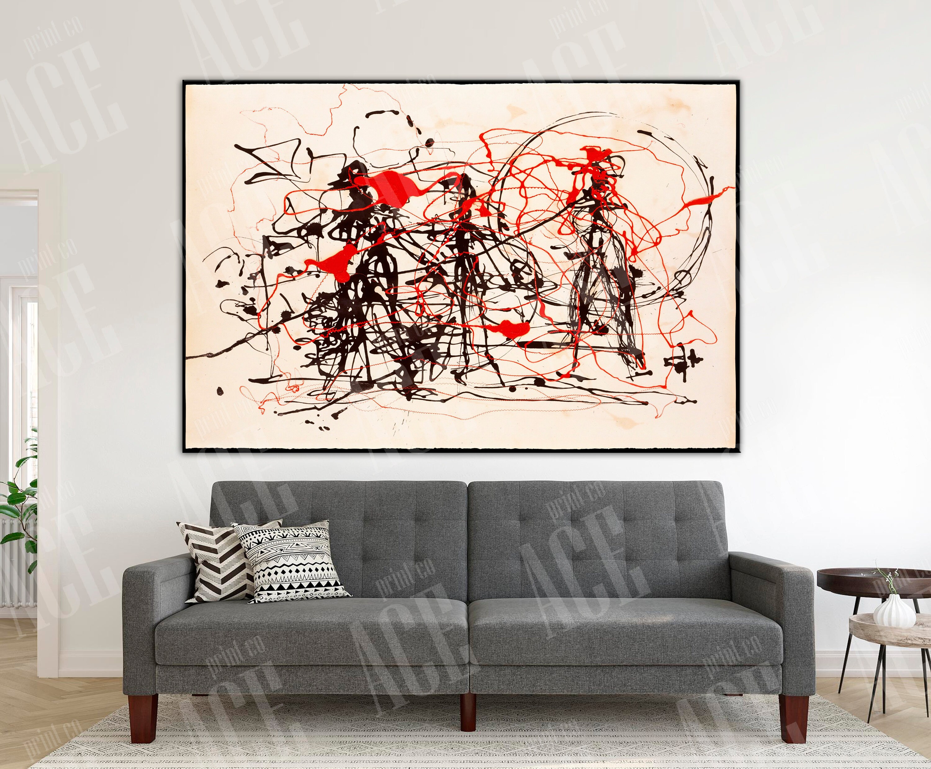 Jackson Pollock Canvas Pollock Wall Art Pollock Print Etsy