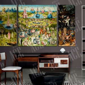 The Garden of Earthly Delights Reproduction Print, Bosch Garden Canvas 3 PANEL image 3