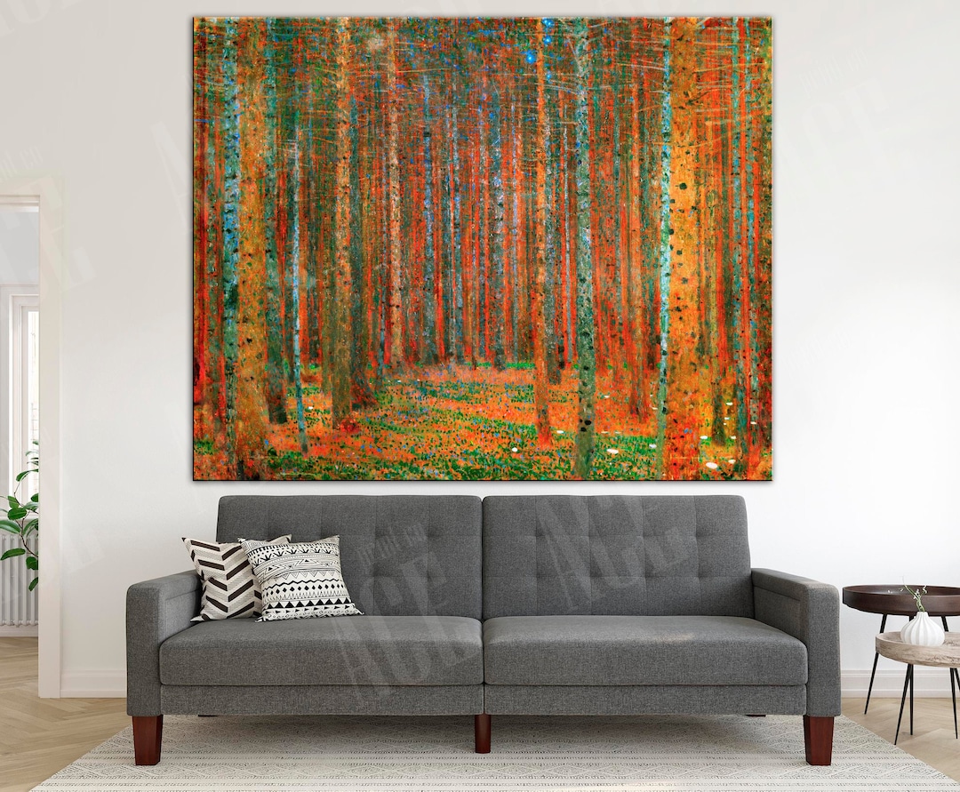 Gustav Klimt Canvas Tannenwald Pine Forest Print Etsy 日本