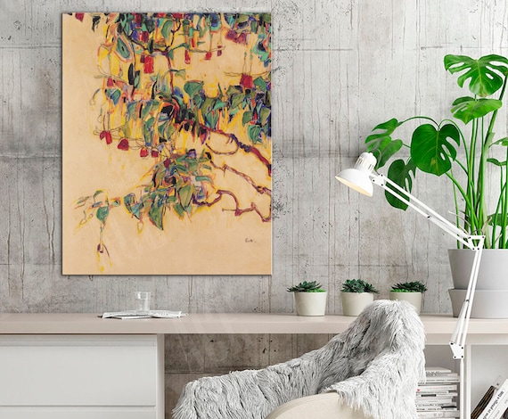 Reproduction Toile Tableau Schiele 'Amanti Femminili' - Impression Sur Toile Italienne, Sur Mesure