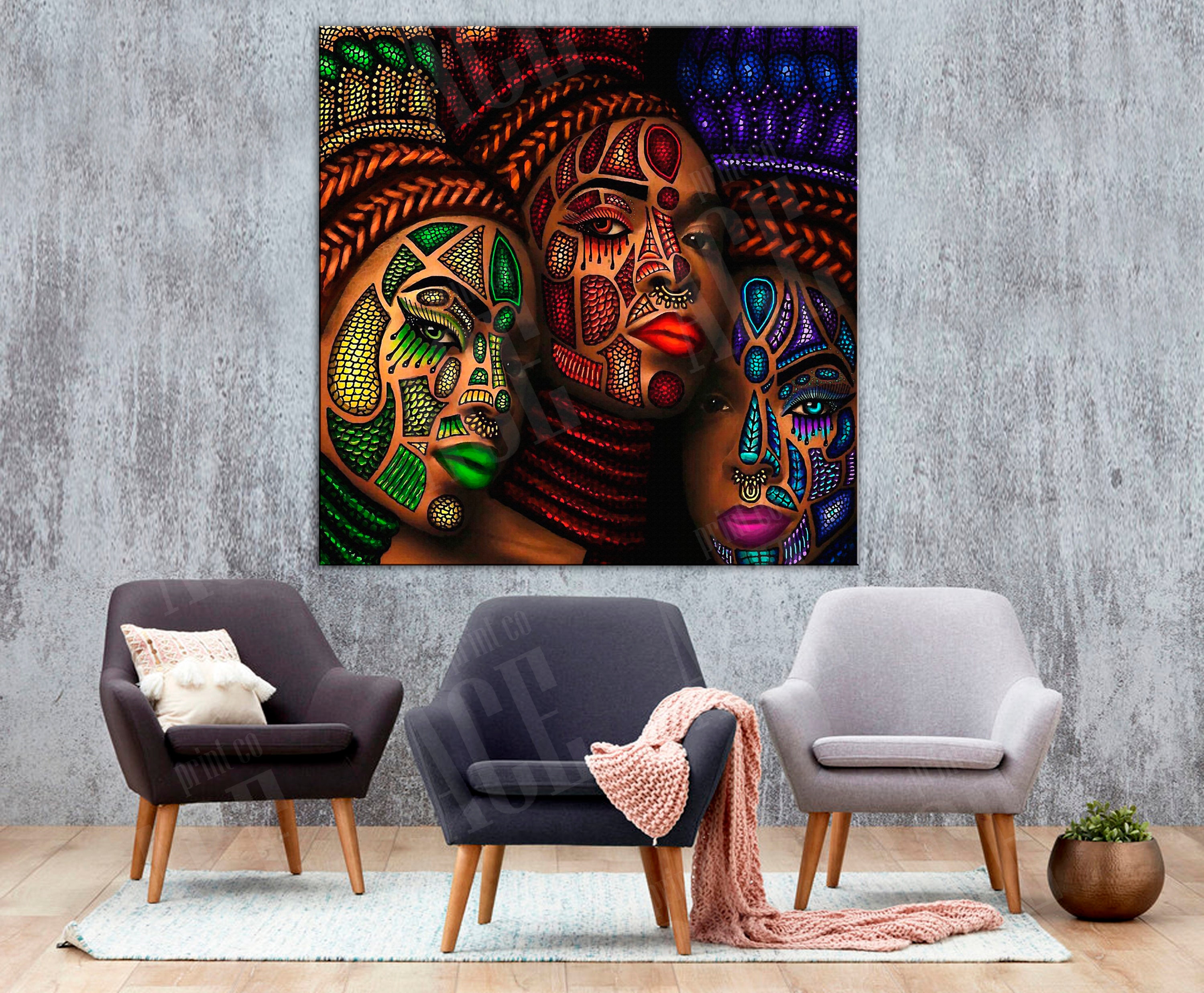 African wall art Africans Art Woman Art | Etsy