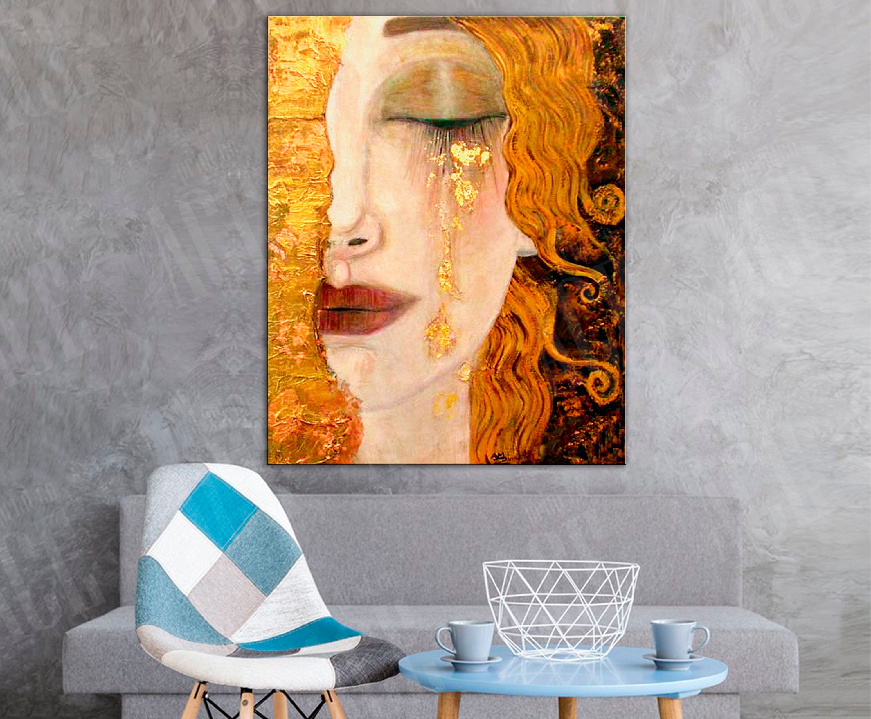 The Golden Tears Canvas Gustav Klimt Reproduction Print | Etsy