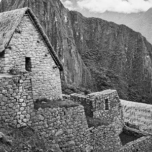 Peru Machu Picchu Print, photography art print, digital download photo, travel photography print, black and white print