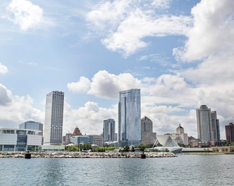 Milwaukee Cityscape Print, photography art print, digital download photo, travel photography print