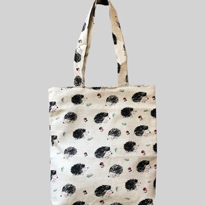 Leinen-Einkaufstasche, Igel Druck, Einkaufstasche, Leinen Tasche, Leinen Einkaufstasche, Leinen Schultertasche, Leinen Geschenk, gestreifte Leinen Tasche, Hecken Tasche