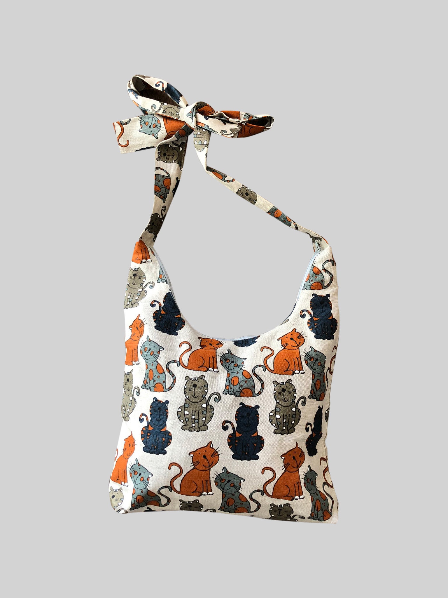 Lady Designer Tote Bags Sumi Black Cat Printed Linen Fabric Eco Handbag  Shopping Office Reusable Casual
