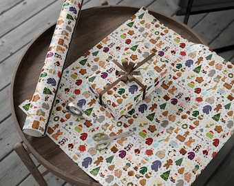 Gift Wrapping Papers - Cute Jellycat Inspired Design, Holiday Gift Wrap, Birthday Wrapping Paper, Kids Gift Wrap, Christmas Wrapping Paper