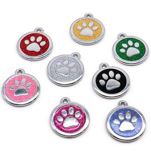 Médaille patte personnalisée pour chien et chat 25X25 mm