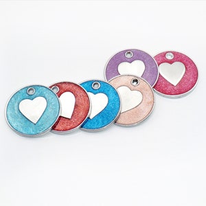 Medal engrave 26X26 mm 6 colors, Heart, Cat, Fish.