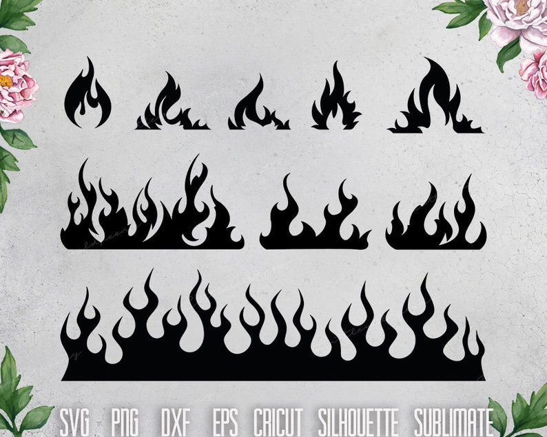 Download Burning Fire Shadow Bundle Svg Hot Flames Design Png Camping Etsy