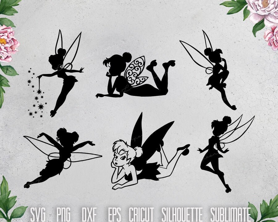 6 Tinkerbell Bundle Svg Fairy Tink Design Png Pixie Dust Etsy Canada