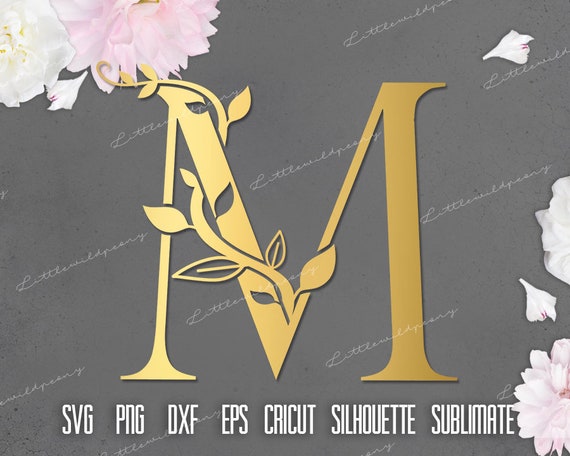 Download Leafy Letter M Svg Floral Fonts Png Alphabet Papercut Etsy