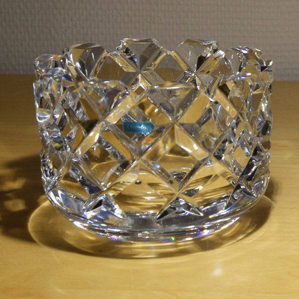 ORREFORS Diamond Cut Crystal Bowl Sofiero, Gunnar Cyrén Sweden.