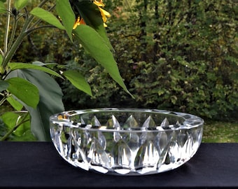 Vintage  cut crystal bowl  "Legend Leaves" Orrefors Sven Palmqvist signed, Sweden