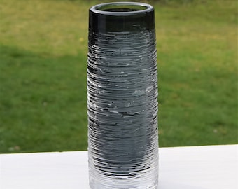 SPUN crystal vase,  signed Bengt Edenfalk SKRUF Sweden 1960s