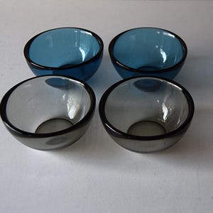 4 Vintage Orrefors Fuga Mini Bowls, Sven Palmqvist Swedish Glass