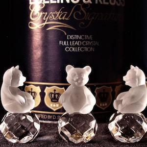 BEAR on BALL  SWAROVSKI Ebeling & Reuss Crystal Signatures Sculpture in original box 1988  Free Shipping