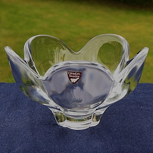 ORREFORS POMONA CRYSTAL Bowl by Lars Hellsten Orrefors Sweden Free Shipping