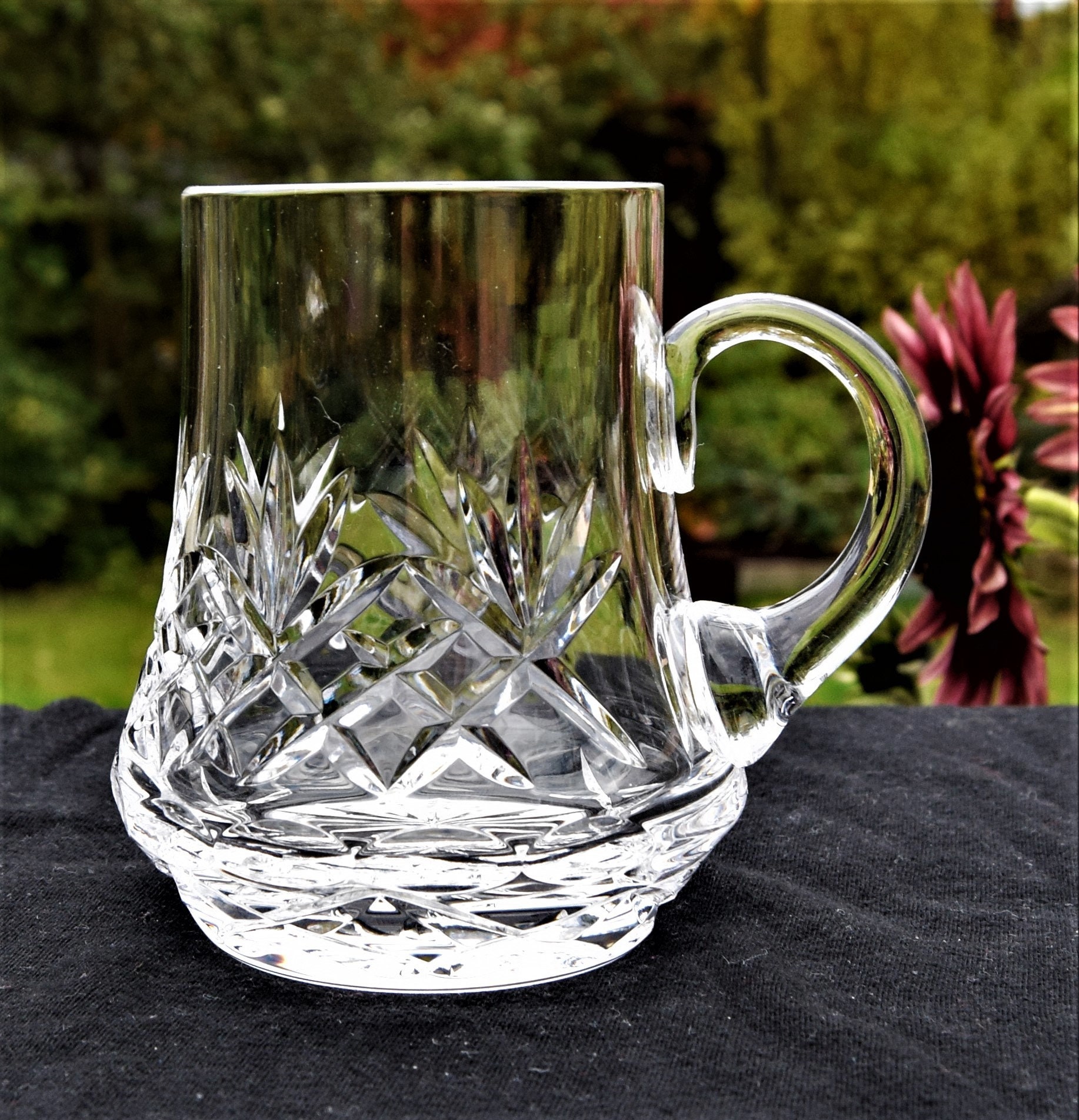 CUT CRYSTAL TANKARD 1/2 Pint Handmade Cavan Irish Crystal Vintage
