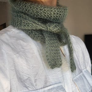 Silk Mohair Knitted Mini Scarf: Lightweight Lace Shawl - Etsy