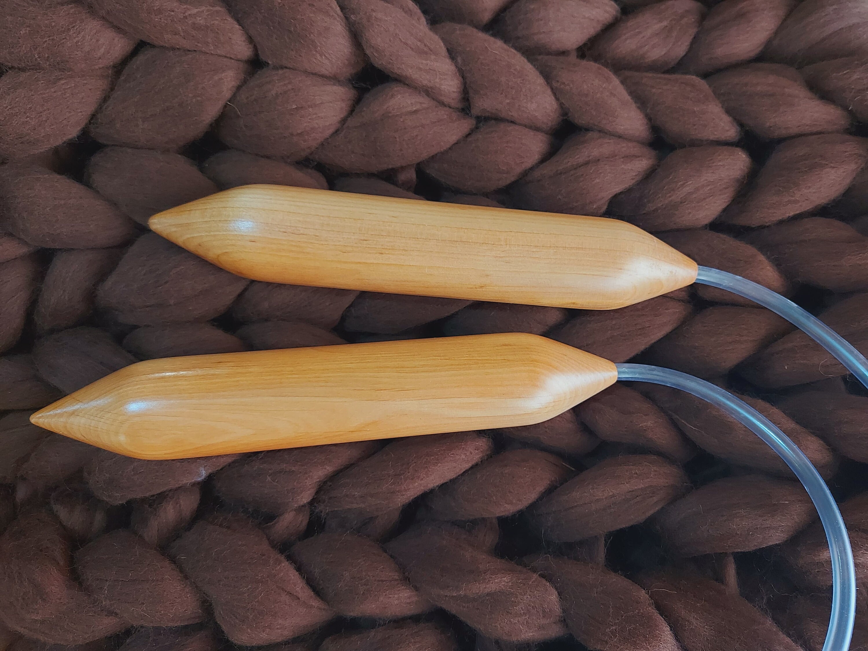Big knitting needles US size 50 US size 100 Circular Wooden Etsy