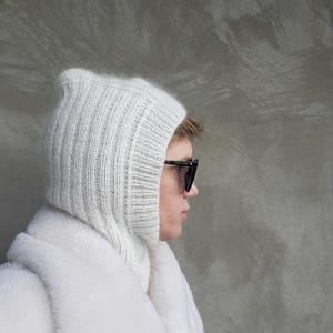 Women&#39;s balaclava hat, hooded cowl, Merino wool and mohair hood, Balaclava+Silk mohair, Knitted balaclava,wool balaclava hat