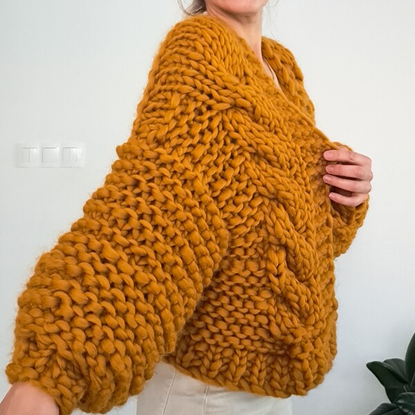 Chunky Knit Cardigan - Etsy