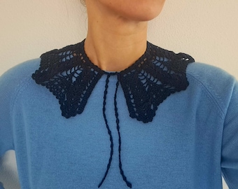 Handmade Crochet Collar: Victorian Style Cotton Lace