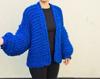 Oversize Cardigan, chunky knit cardigan,100% wool cardigan, handmade cardigan