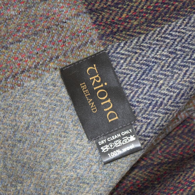 Navy & Rust Check Donegal Tweed Blanket Tweed Blanket Etsy