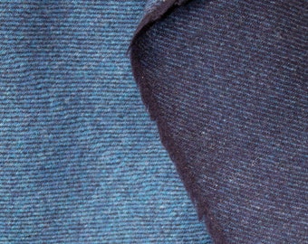 Échantillon de tissu Twill Donegal sergé bleu marine et bleu