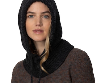 Charcoal Knitted Hood