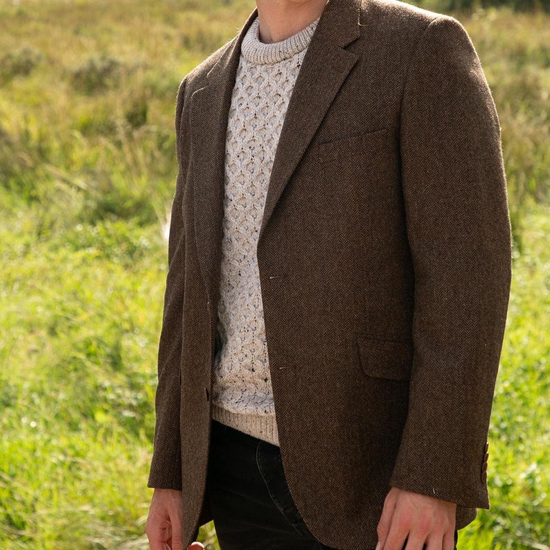 Brown Herringbone Donegal Tweed Jacket Men's Irish Tweed Etsy