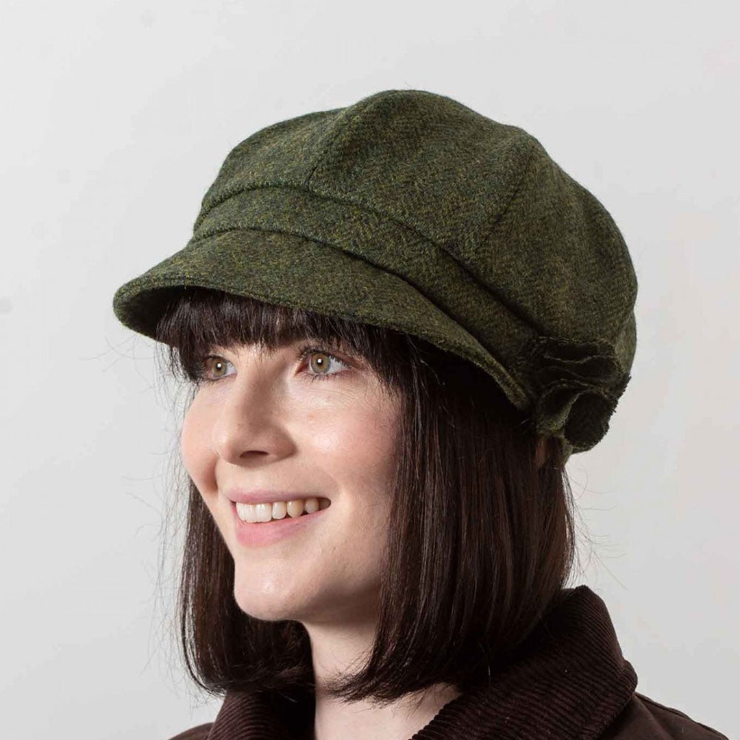 Newsboy Cap, Green Herringbone Etsy