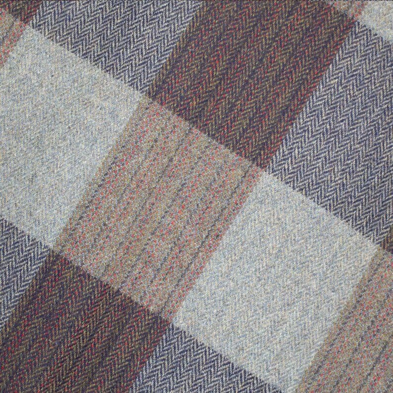 Navy & Rust Check Donegal Tweed Blanket Tweed Blanket Etsy