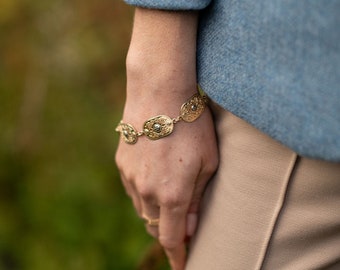 Arda Two Tone Bracelet with Rare Irish Gold