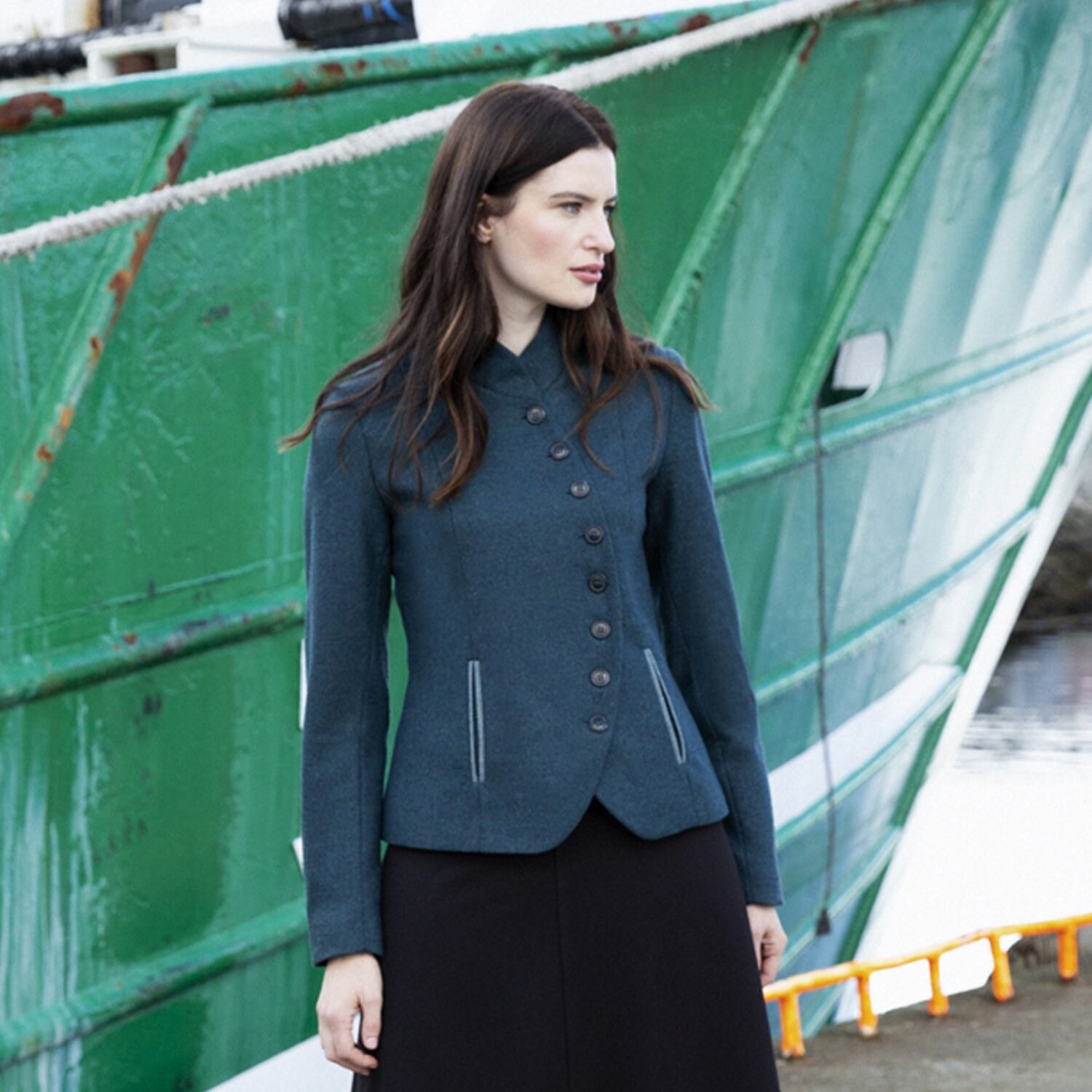 duck egg blue jacket