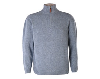 Light Blue Lightweight Half Zip Sweater